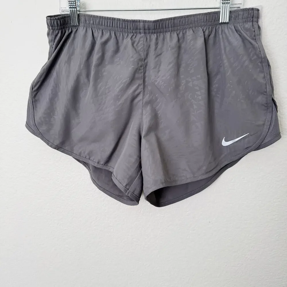[Nike] Gray Pull-On Dri-Fit Built-in-Brief Tempo Running Shorts NWT Size Large L